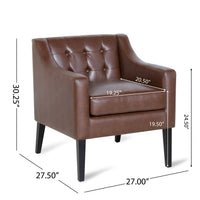 Accent Chair Dark Brown Pu