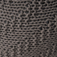 Hazel Knitted Pet Yarn 20 X 20 Round Pouf Dark Grey Pet