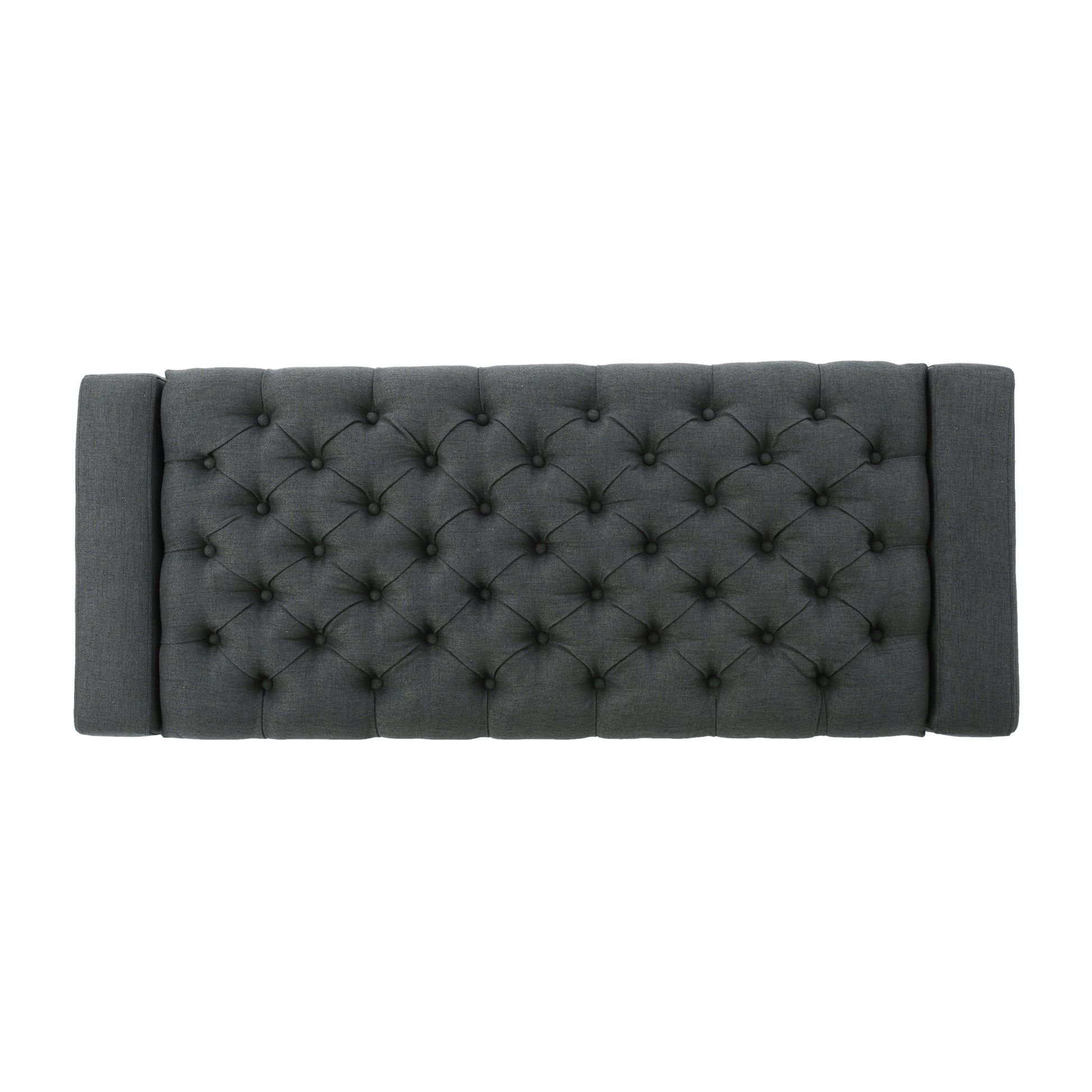 Storage Ottoman Dark Gray Fabric