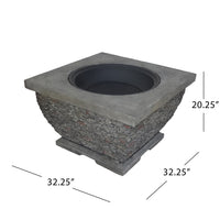 Mgo 32" Wood Burning Fire Pit Grey Magnesium Oxide