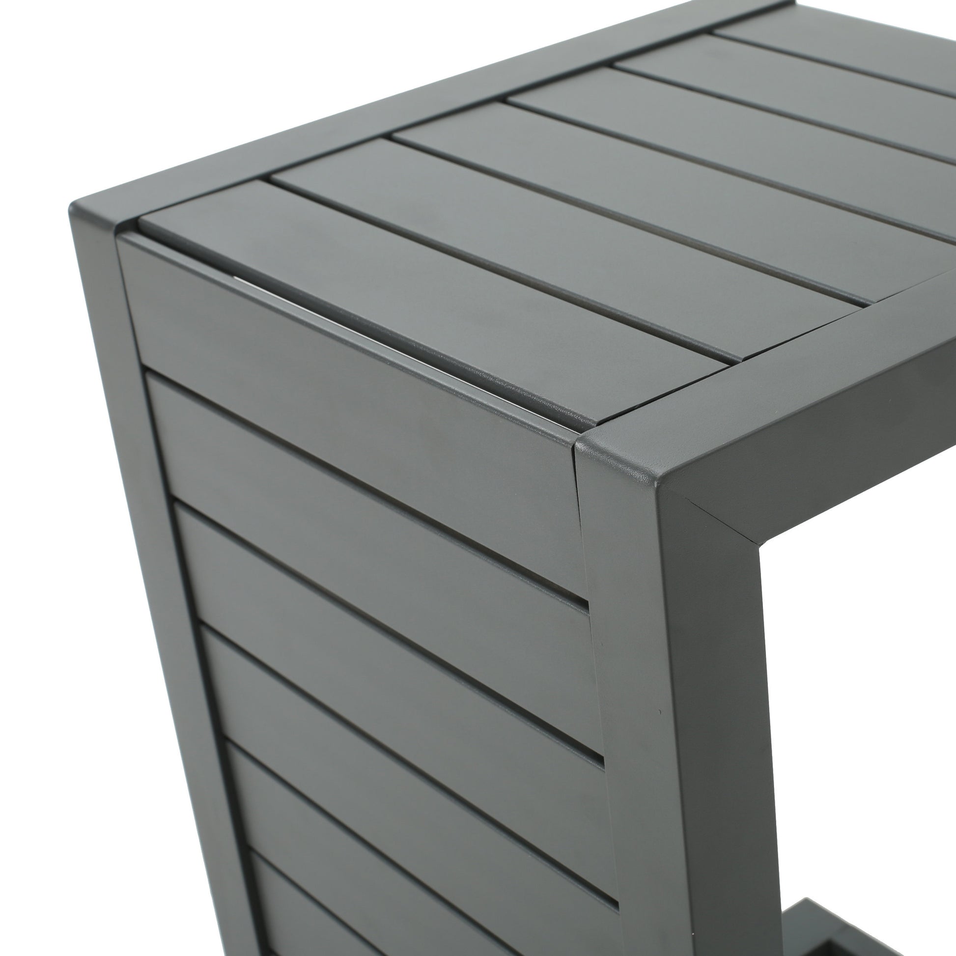 Cape Coral Alu C Shaped Table Grey Grey Aluminium