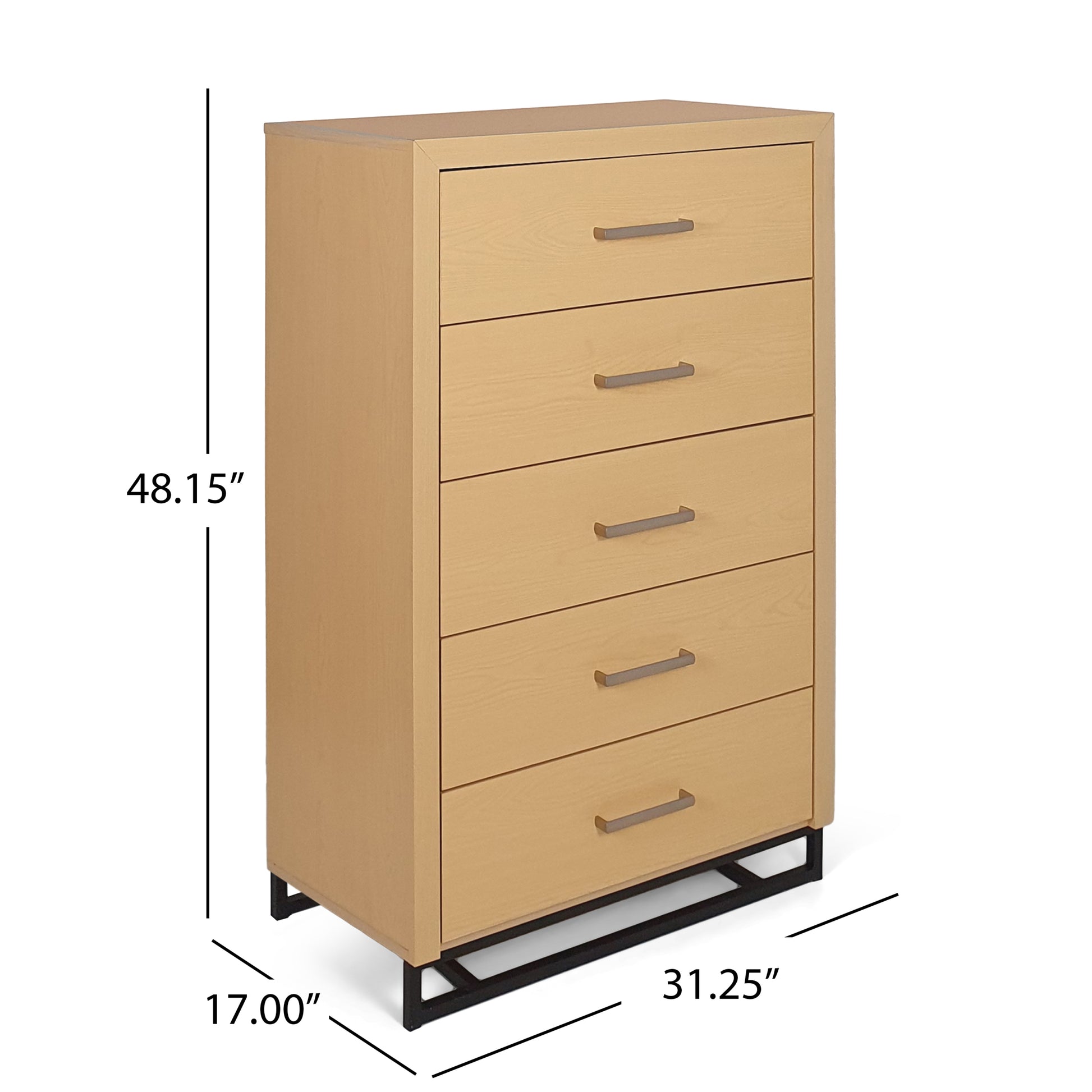 5 Drawer Chest Natural Mdf