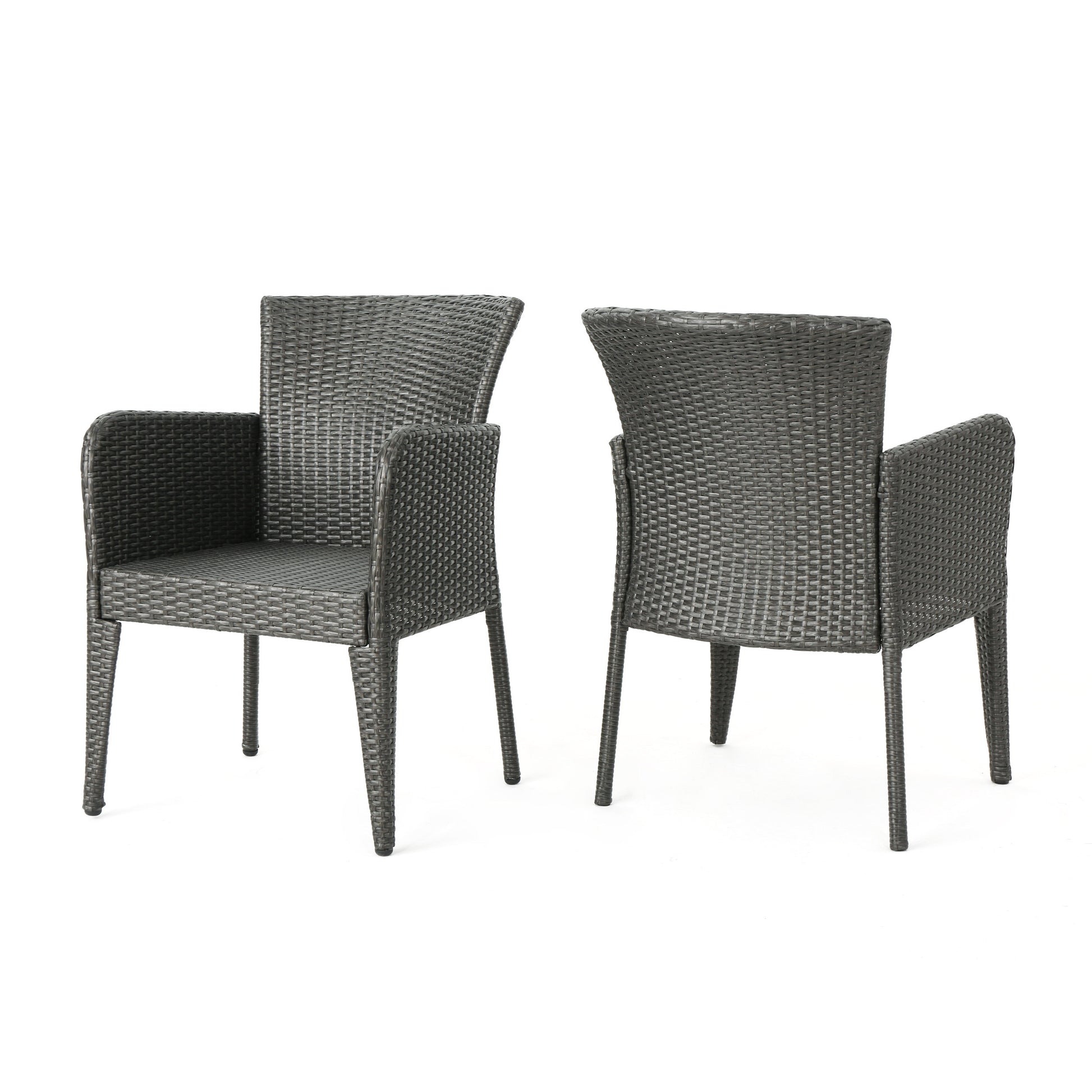 Anaya Kd Pe Dining Chair,Set Of 2 Grey Iron