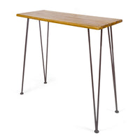 Denali Industrial Wood And Metal Bar Table Brown Acacia Wood