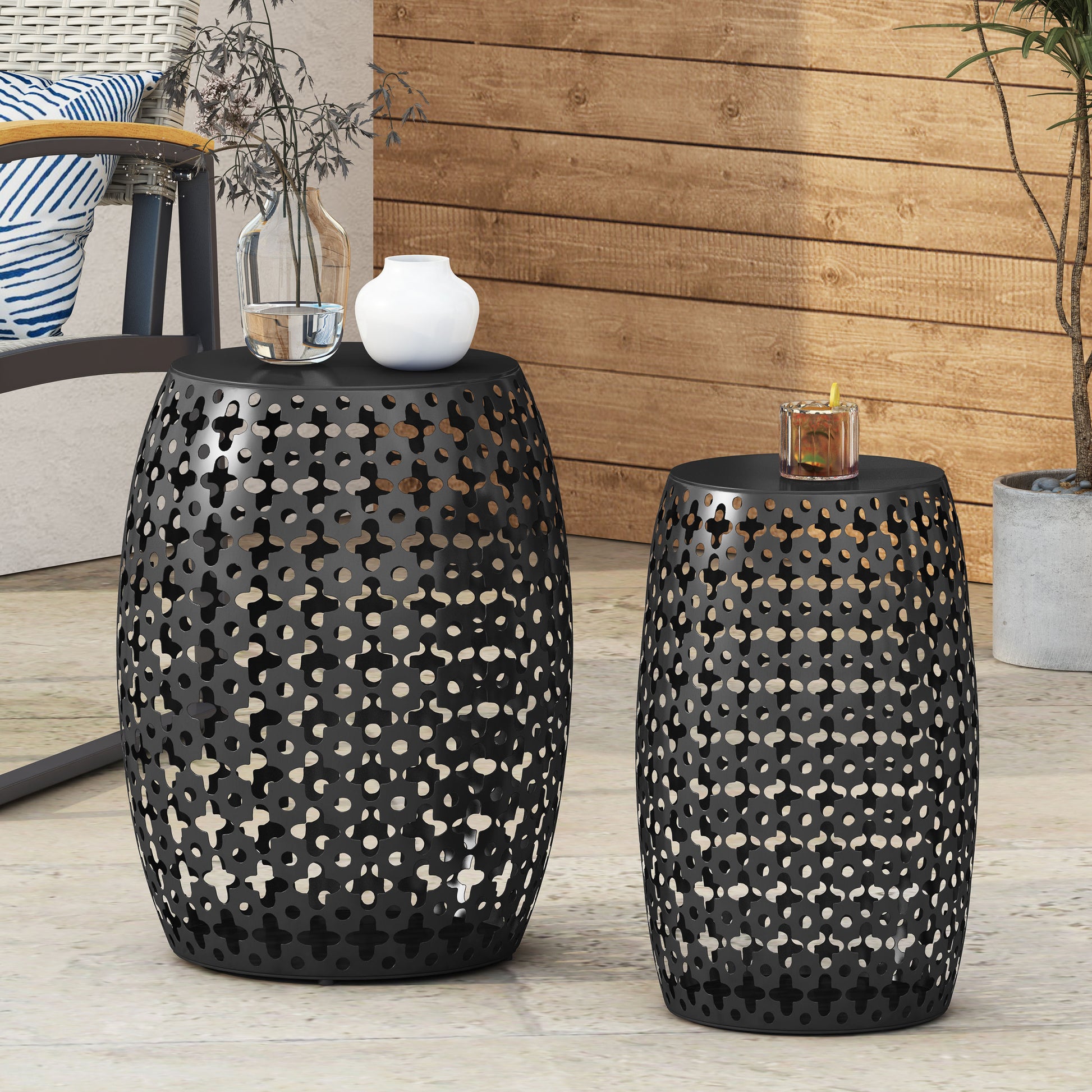 Metal S 2 End Table Black Iron