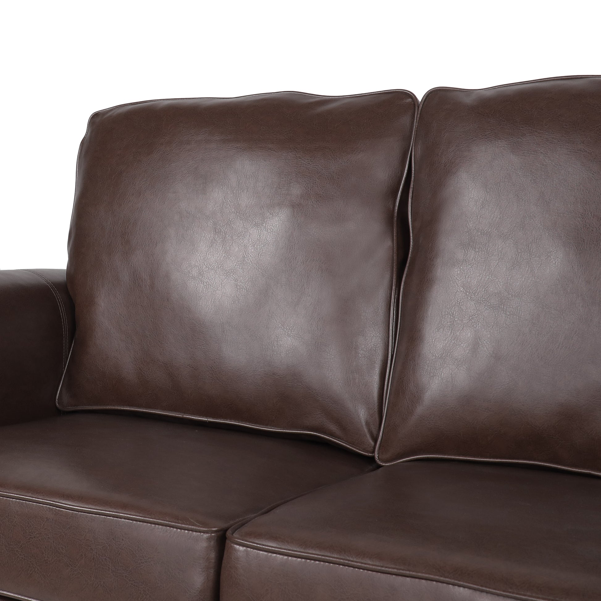 3 Seater Sofa Dark Brown Faux Leather 3 Seat