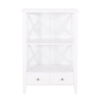 2 Drawer Storage Rack White Mdf