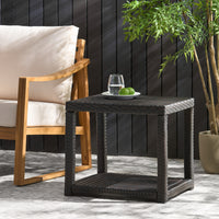 Boracay Accent Table Brown Brown Pe Rattan Iron