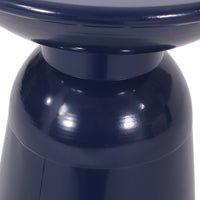 Outdoor Metal End Table Large Navy Blue Iron