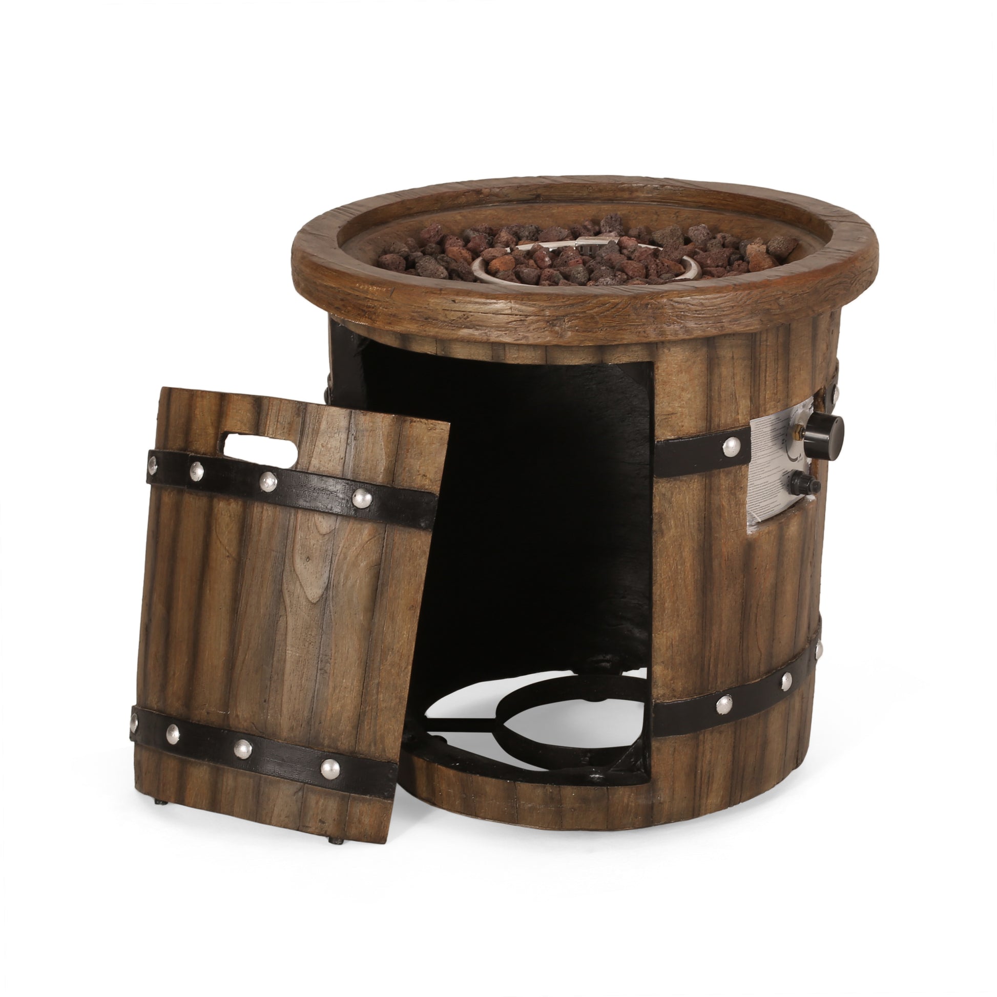 Round 25" Mgo Fire Pit 40 000 Btu Dark Brown Magnesium Oxide