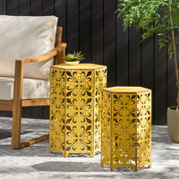 Selva Accent Table Antique Yellow Iron