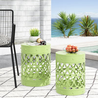 Metal S 2 End Table Green Iron