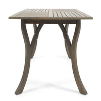 Ectangular Wood Table Grey Acacia Wood