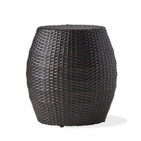 Outdoor Wicker 14.00" Patio Side Table Brown Multi Rattan