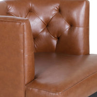 Accent Chair Light Brown Fabric