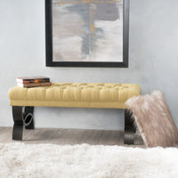 Hilton Ottoman Yellow Fabric