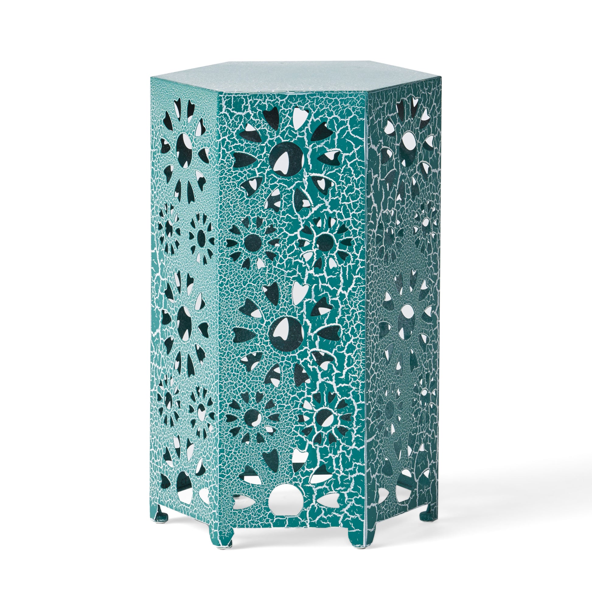 Eliana Side Table Teal Iron