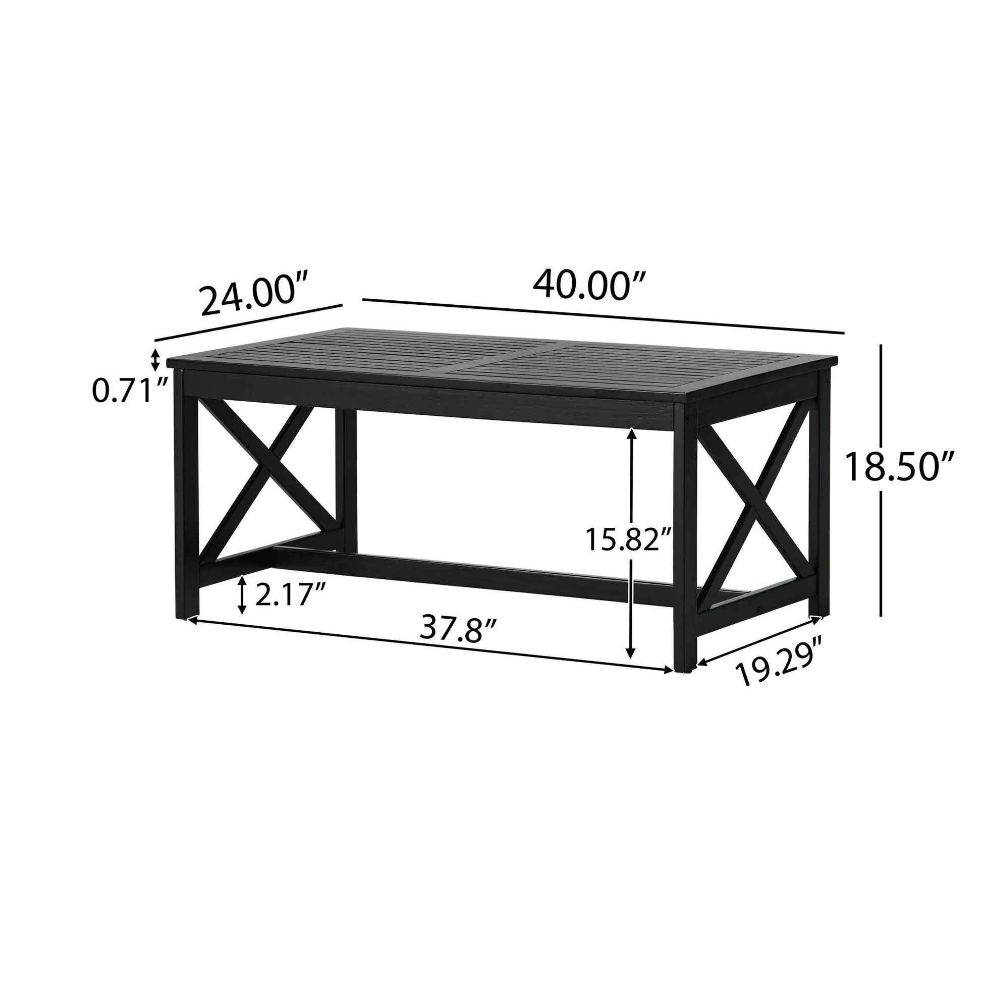 Coffee Table Black Wood