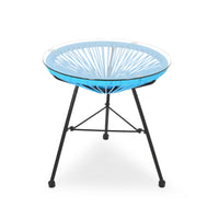 Nusa Side Table Blue Tempered Glass