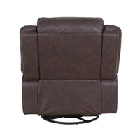 39" Wide Faux Leather Manual Swivel Standard Recliner Dark Brown Pu