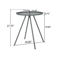 Vida 16.5" Side Table Grey Iron