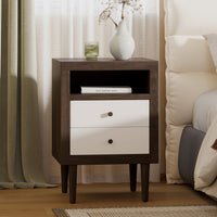 2 Drawer Nightstand Walnut Mdf