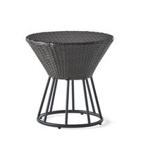 Crete Accent Table Brown Pe Rattan Iron