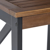 Farmhouse End Table Black Brown Wood