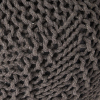 Hazel Knitted Pet Yarn 20 X 20 Round Pouf Dark Grey Pet