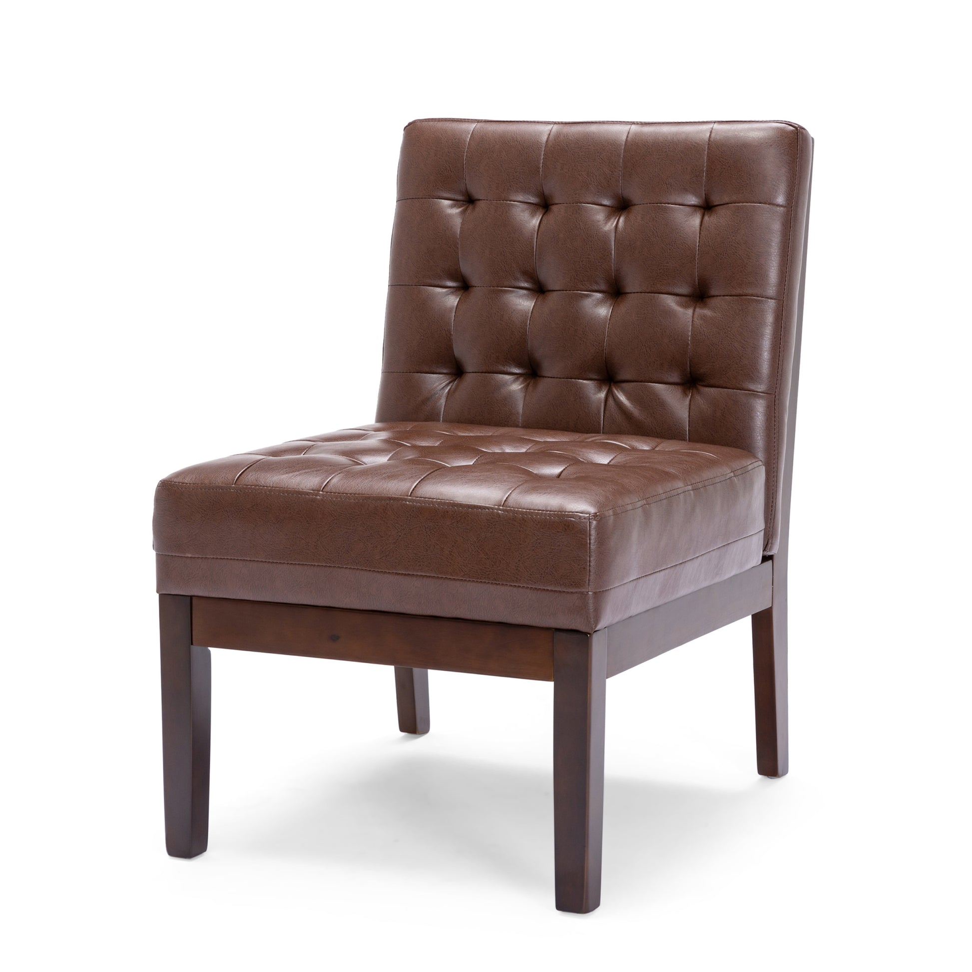 Accent Chair Dark Brown Pu