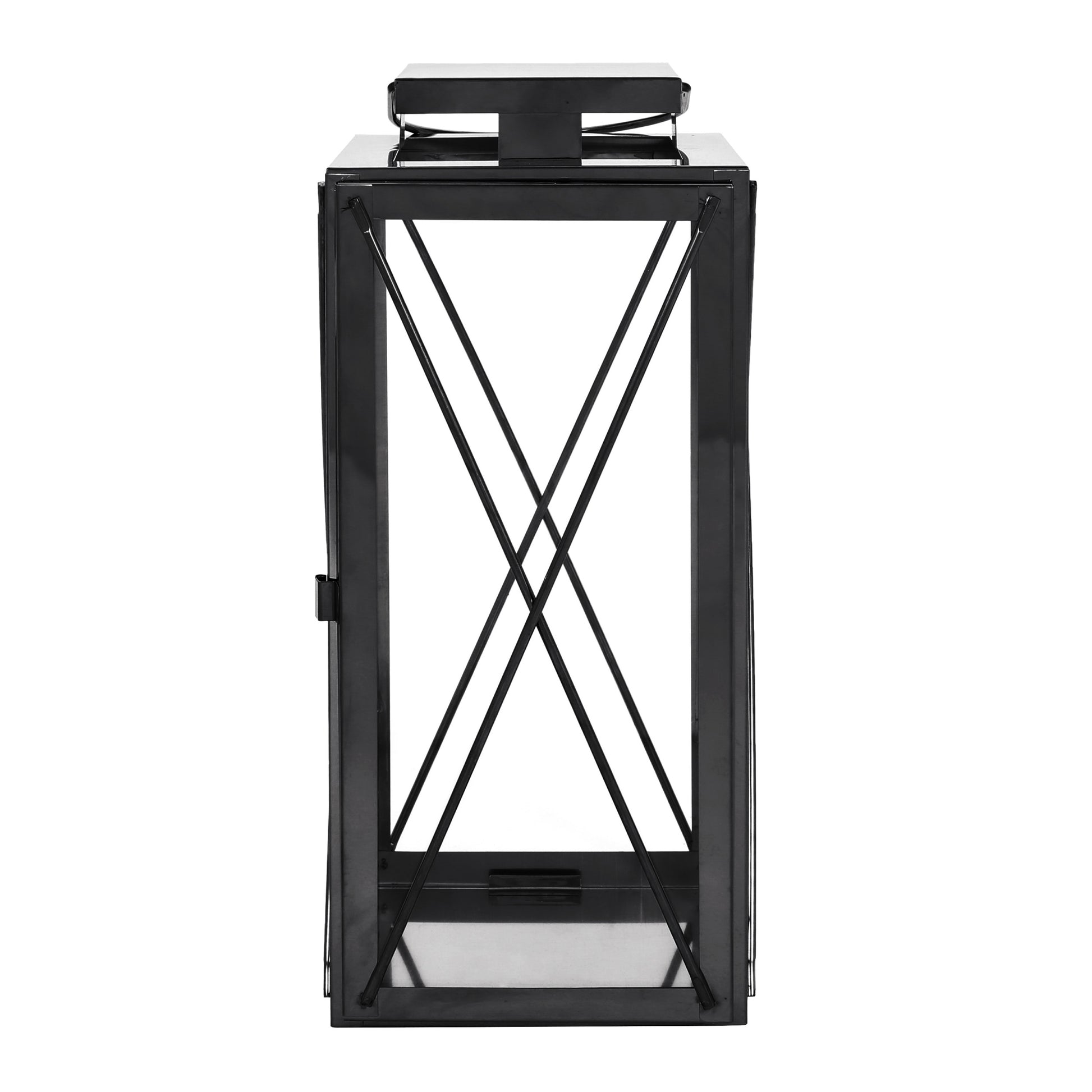 Deborah 14"H Stainless Steel Lantern Black Stainless Steel