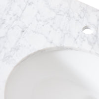 49'' Cararra White Marble Vanity Top&Ceramic Sink White Marble Marble