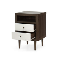 2 Drawer Nightstand Walnut Mdf