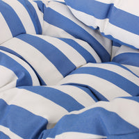 Marlin Hanging Egg Chair Basket White Blue Pe Rattan Iron Waterproof Fabric