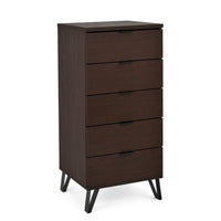 5 Drawer Chest Walnut Mdf