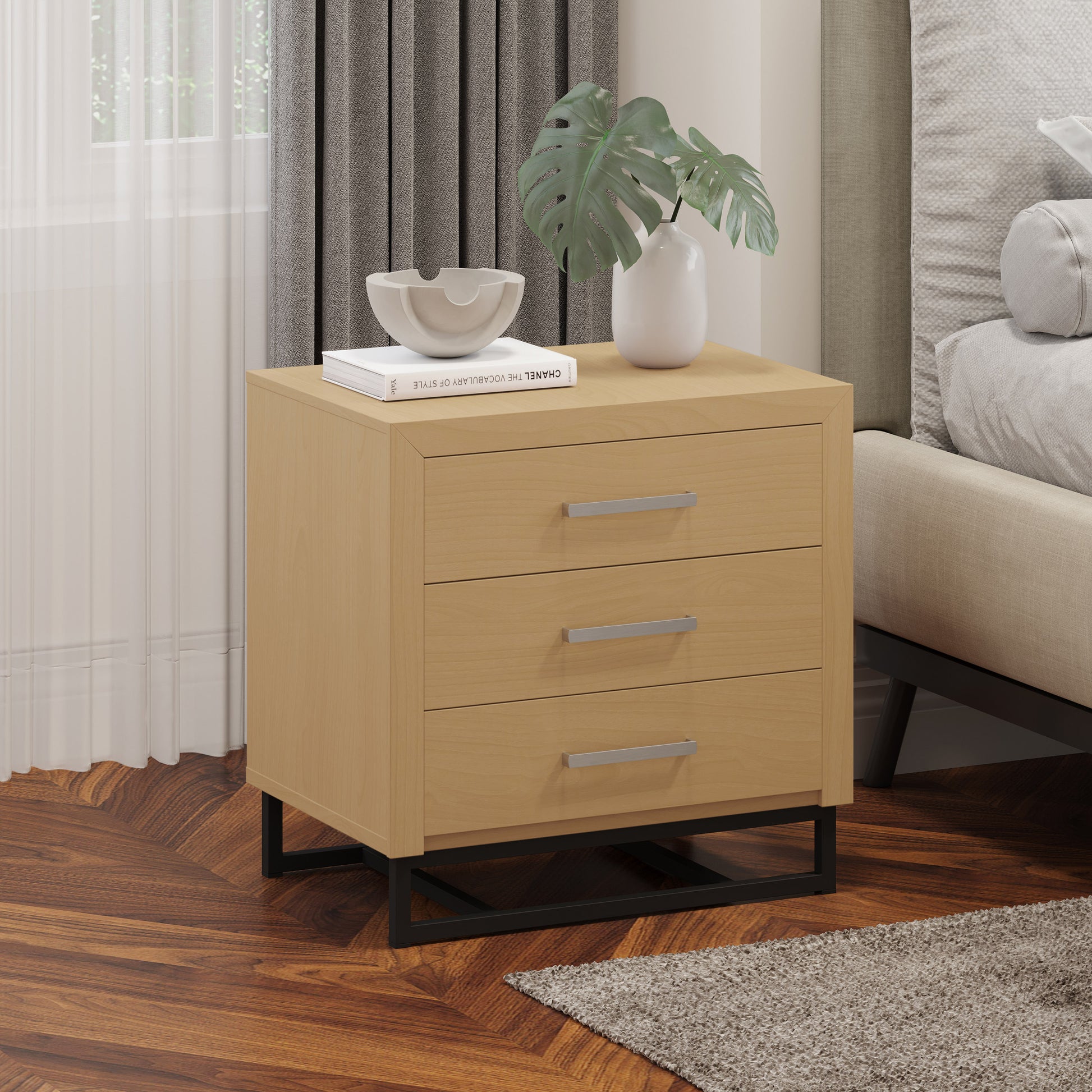 3 Drawer Chest Natural Mdf