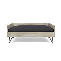 Dog Bed Black Grey Acacia Wood