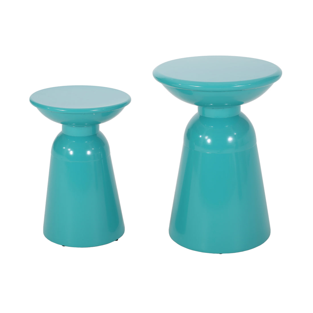 Metal S 2 End Table Teal Iron