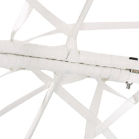 Marlin Hanging Egg Chair Basket White Blue Pe Rattan Iron Waterproof Fabric