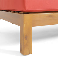Brava X Back Right Corner Bench, Red Red Acacia Wood