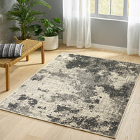 5'3"X7' Rug Black Ivory Polypropylene