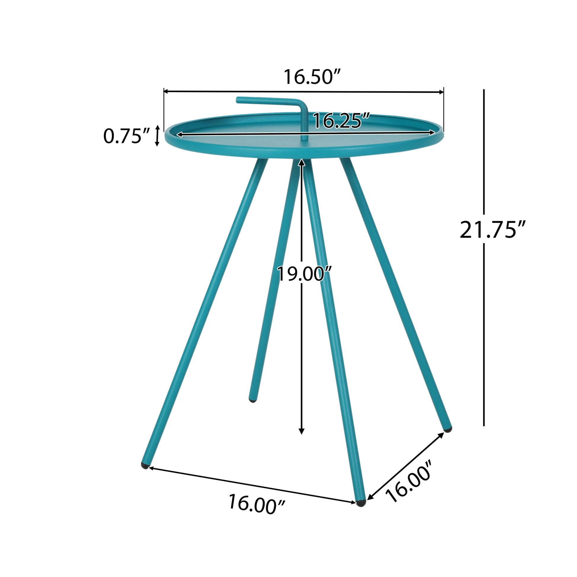 Vida 16.5 Side Table Teal Iron