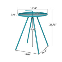 Vida 16.5 Side Table Teal Iron