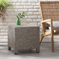 Puerta Accent Table Black Pe Rattan Iron