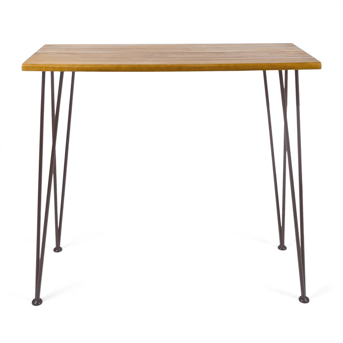 Denali Industrial Wood And Metal Bar Table Brown Acacia Wood