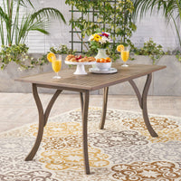 Ectangular Wood Table Grey Acacia Wood