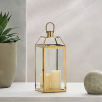 Harris 18"H Stainless Steel Lantern Gold Stainless Steel