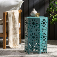 Eliana 14" Side Table Teal Iron