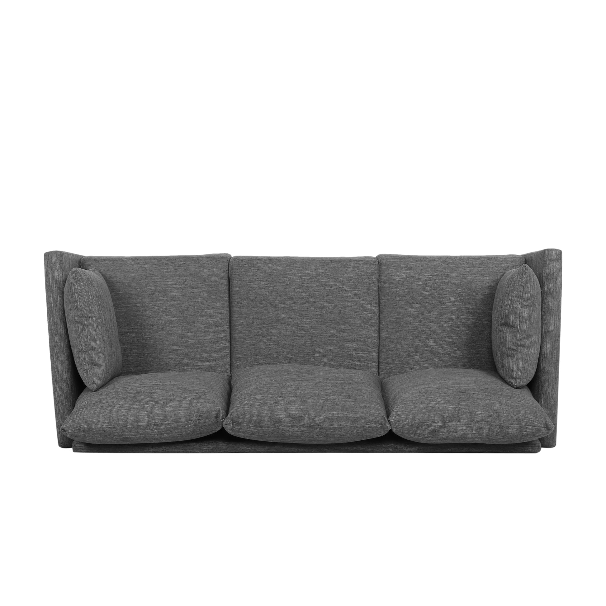 3 Seater Sofa Charcoal Wood Fabric 3 Seat