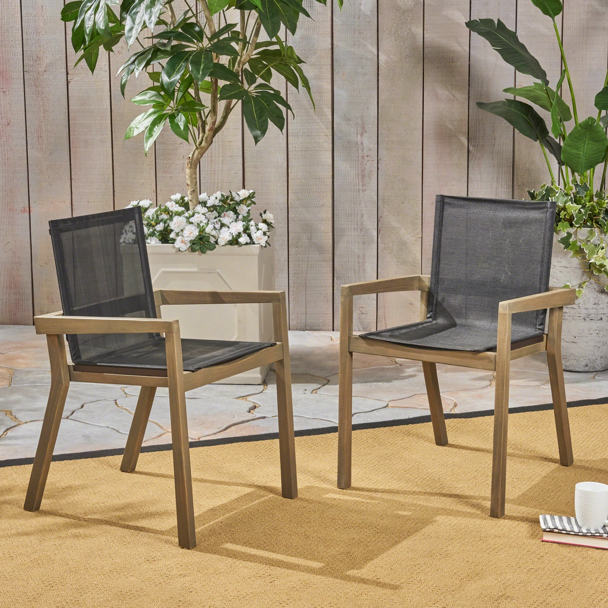 Belfast Dining Chair,Set Of 2 Grey Wood